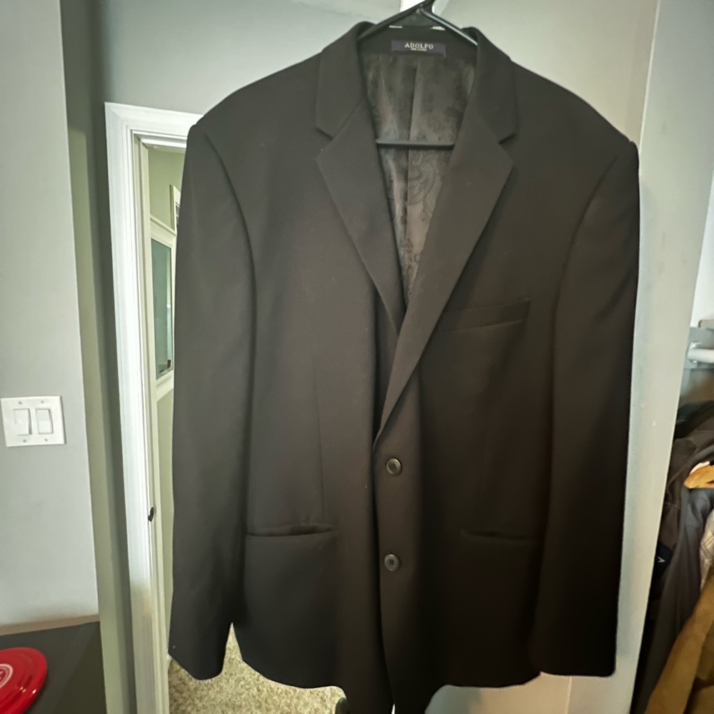 ADOLFO BLACK DRESS COAT 44R